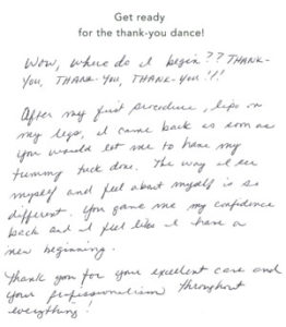 content of a thank you letter from a patient