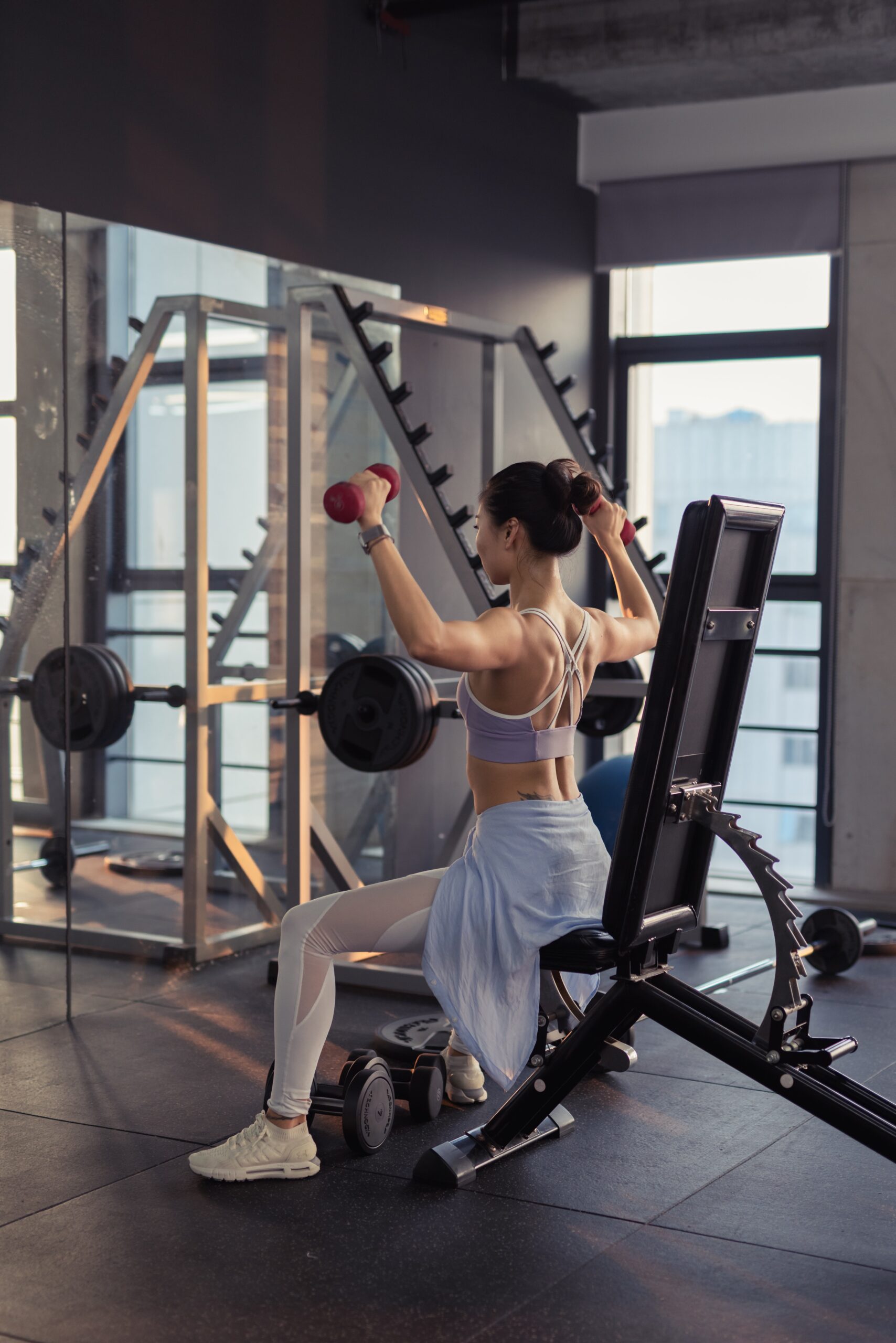 woman working out at the gym