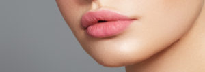 enhanced lips on a woman